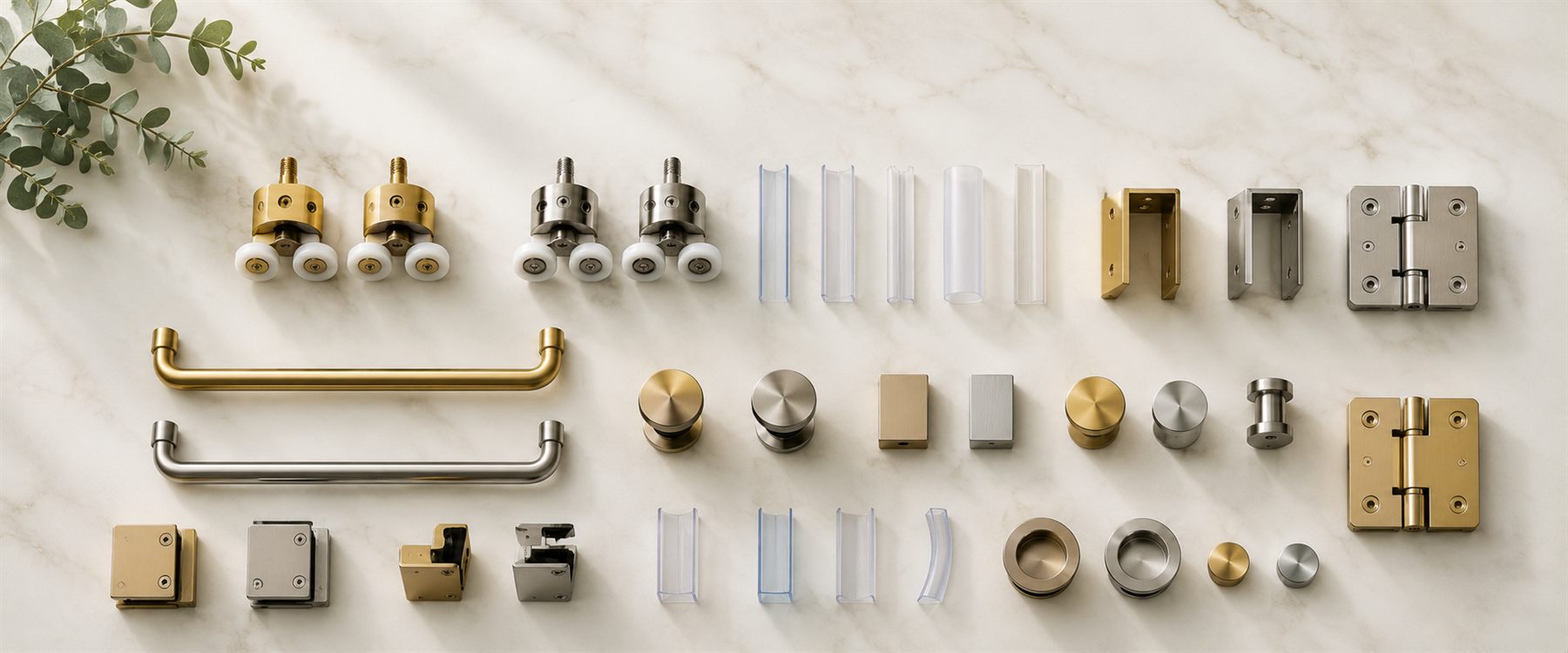 Shower-door hardware and replacement parts